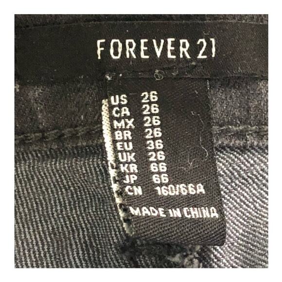 Forever 21 Black-to-Grey Denim Jeggings | Skinny Stretch Jeans | Size 26 - Picture 4 of 13